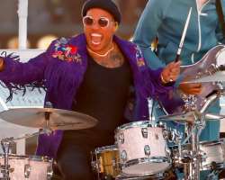 Alongside being a fabulous singer, songwriter, and record producer, he is also an awesome drummer. He also played at the Super Bowl Halftime show when